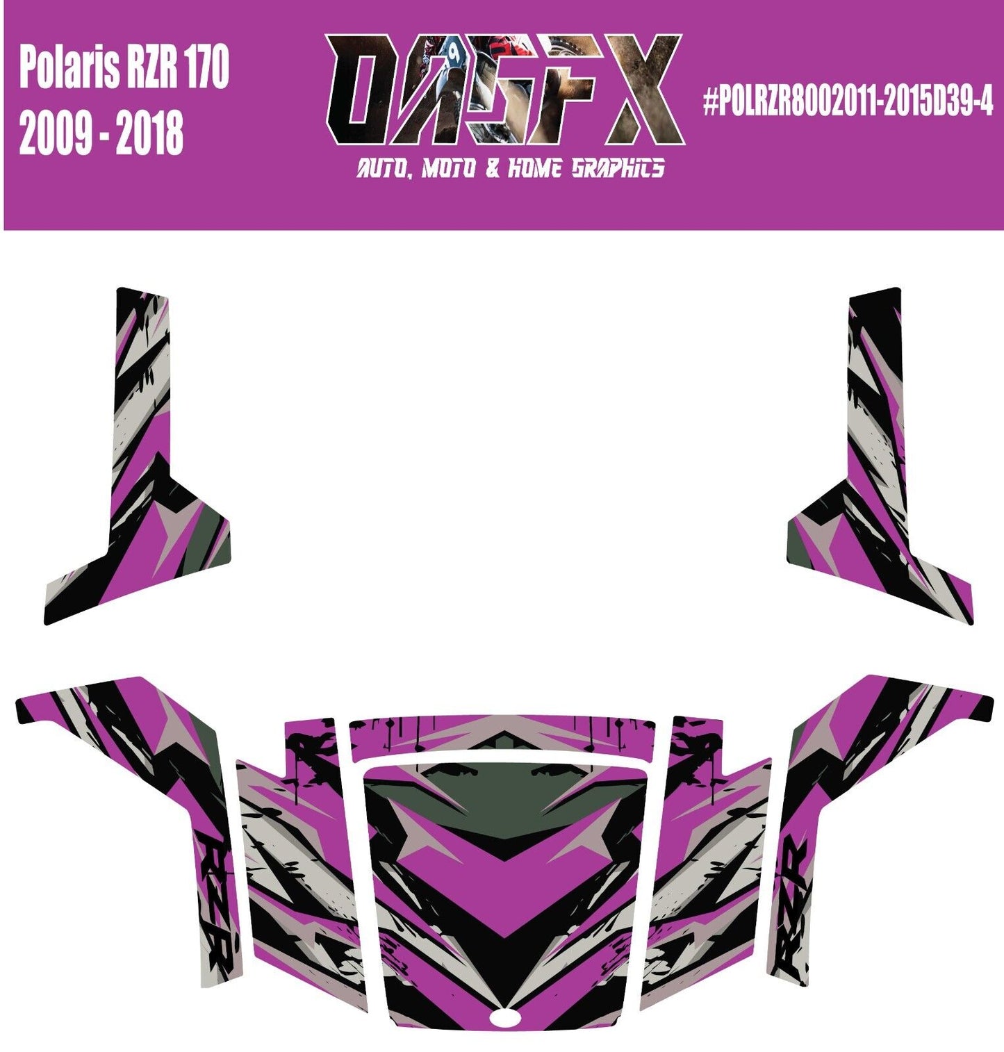 2009 - 2018 Polaris RZR 170 UTV Graphics Kit D39-4 Purple