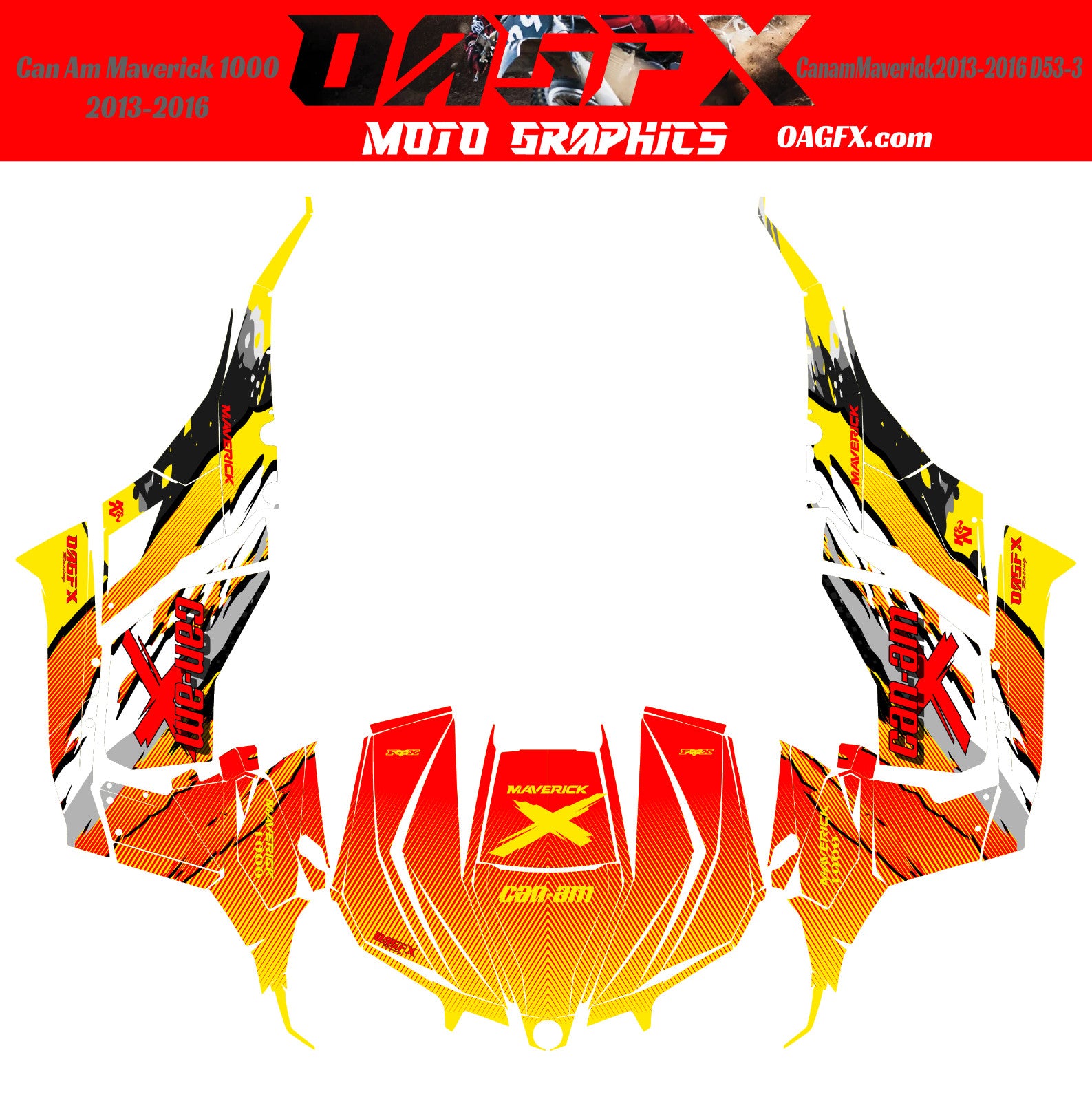 2013-2016 Can Am Maverick 1000 R  OAGFX Racing Graphics Kit  D53-3 Wild