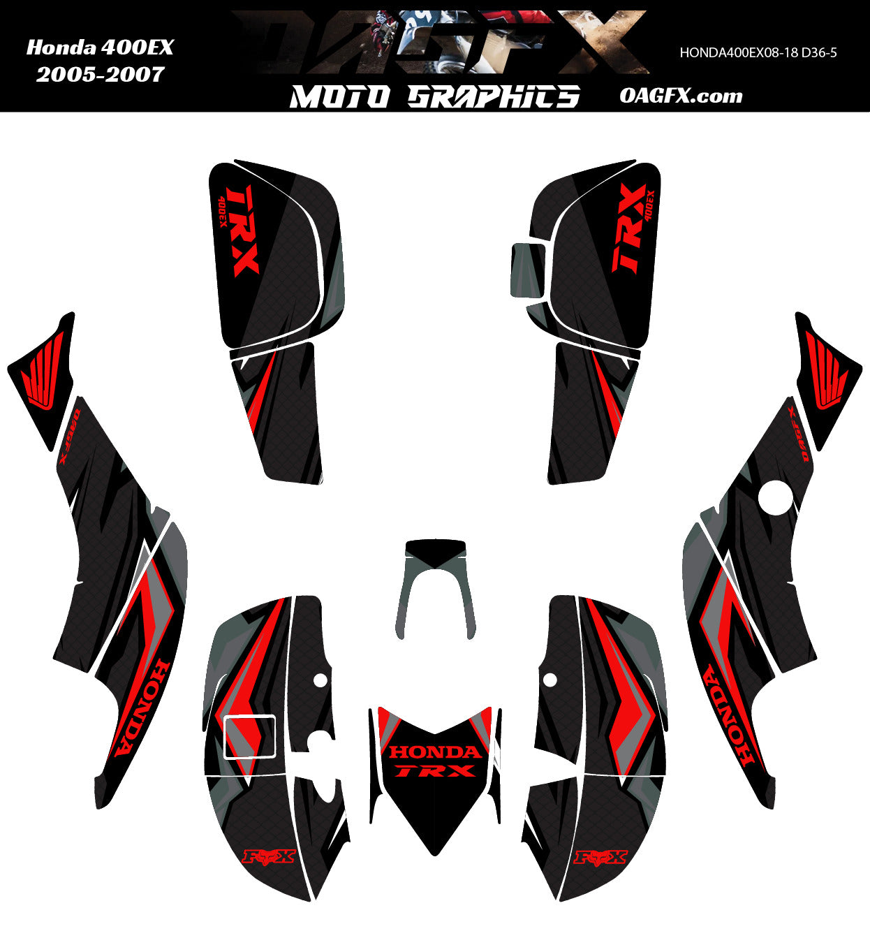 2005-2007 Honda TRX 400EX AI Pre Made Customizable Design Vector D36-5