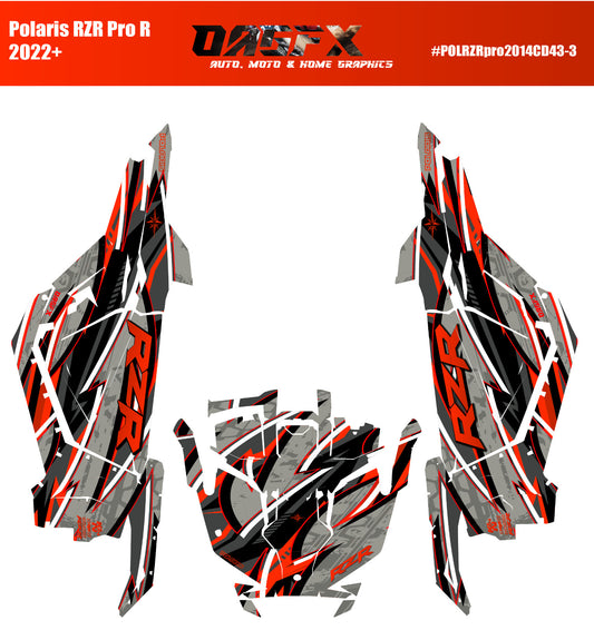 2022-2024 Polaris RZR Pro R OAGFX Graphics Kit D43-3 Red