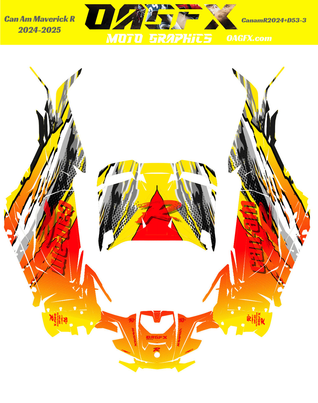 2024-2025 Can Am Maverick R RS Graphics Kit  Pro Edition D53-3 Wild OAGFX Racing