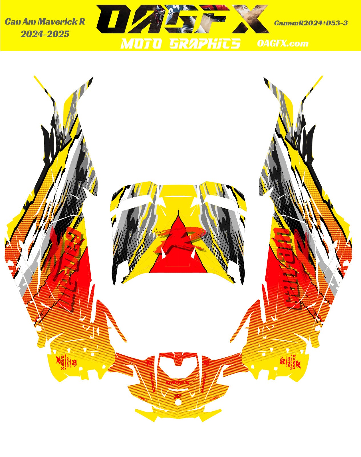 2024-2025 Can Am Maverick R RS Graphics Kit  Pro Edition D53-3 Wild OAGFX Racing