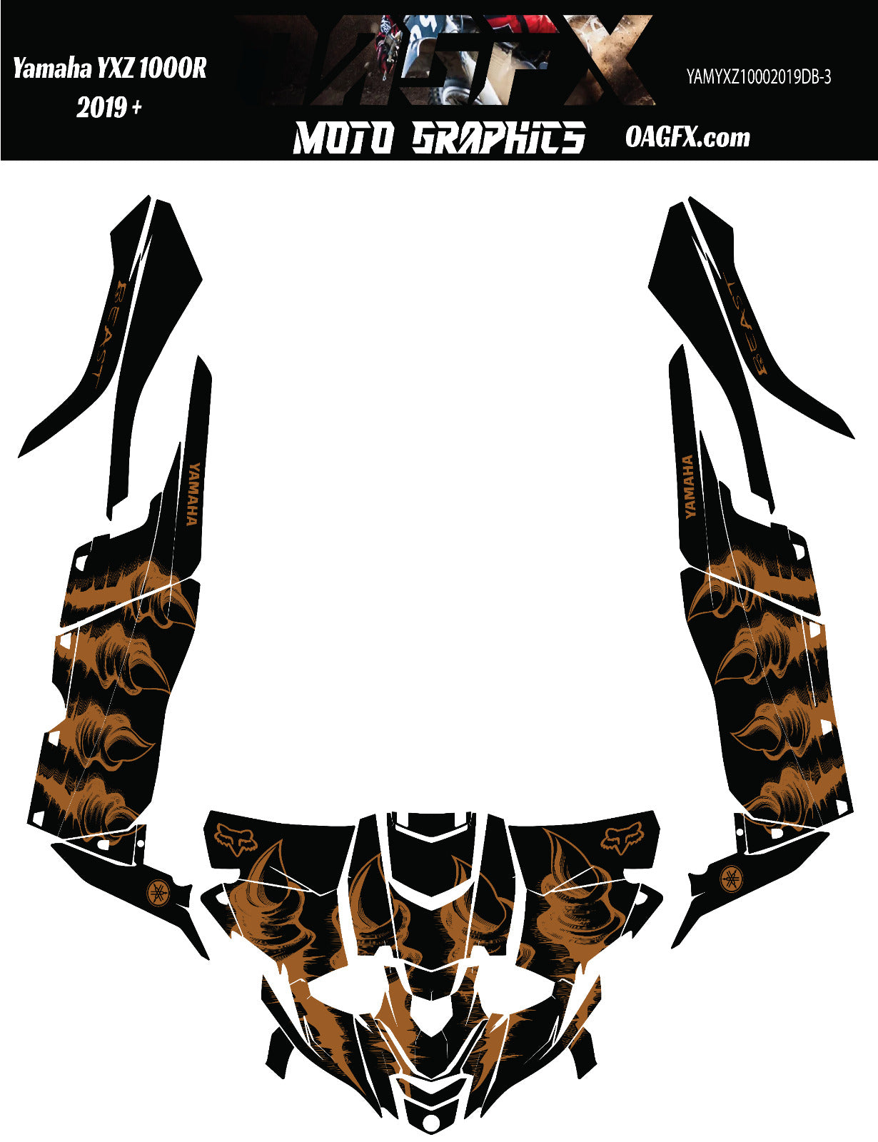 2019 + OAGFX Yamaha YXZ 1000 Graphics Kit DB-3 Beast Orange