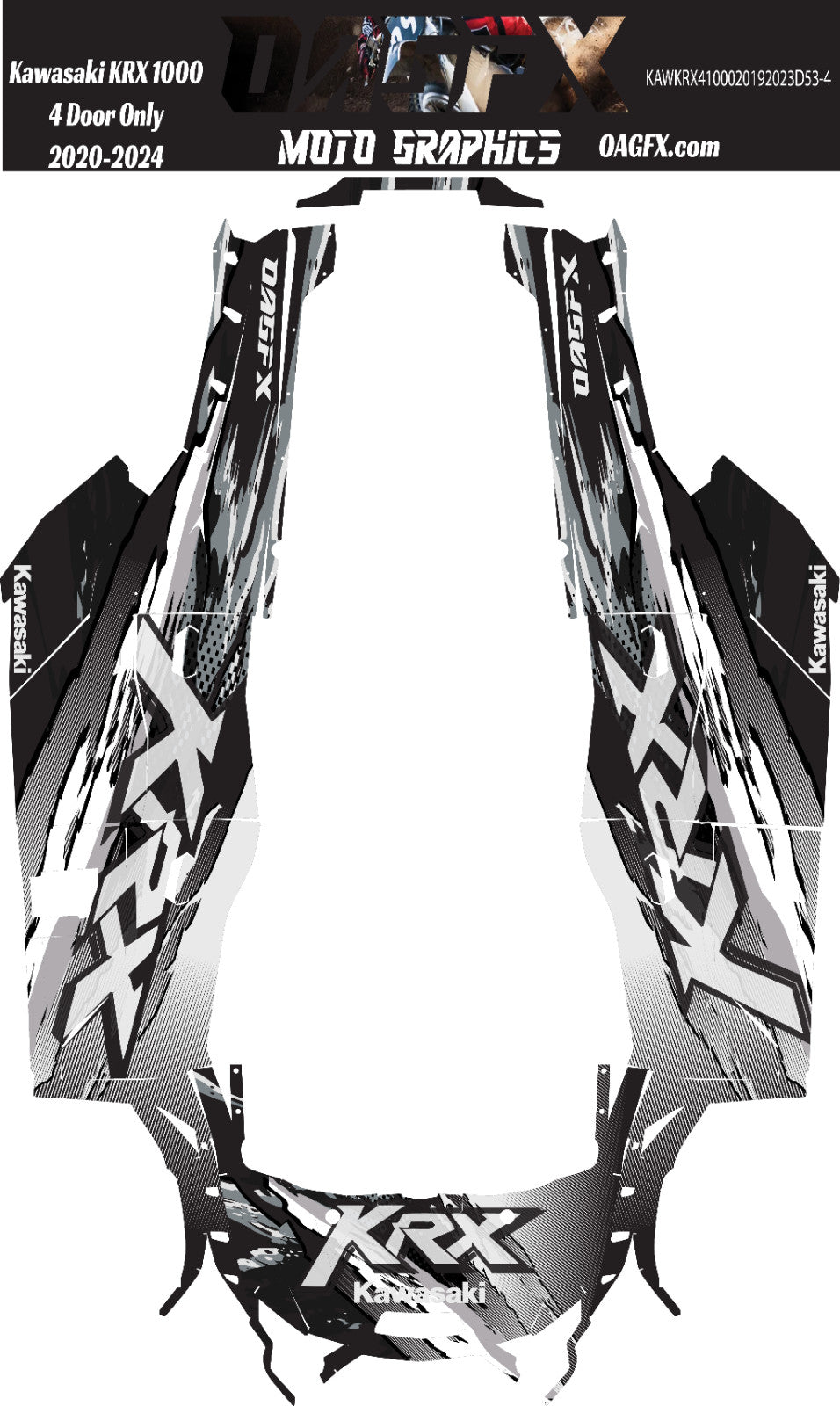 2020 - 2024 Kawasaki Teryx KRX 4 Door 1000 Graphic Kit-Pro Edition D53-4 Stealth
