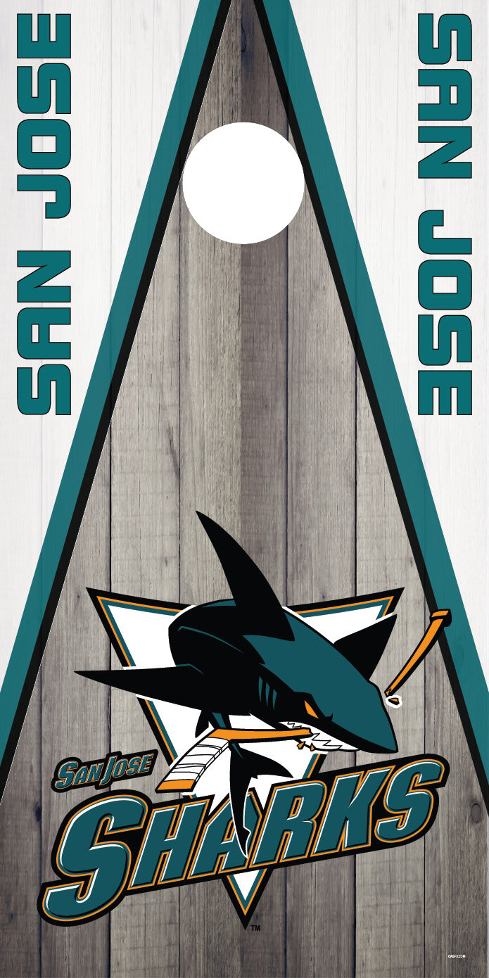 Corn Hole Board Wrap - San Jose Sharks Set Cornhole