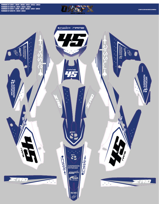 2018 - 2023 Yamaha YZ 250F and 2018 - 2022 450F  Graphic Kit - Pro Ed