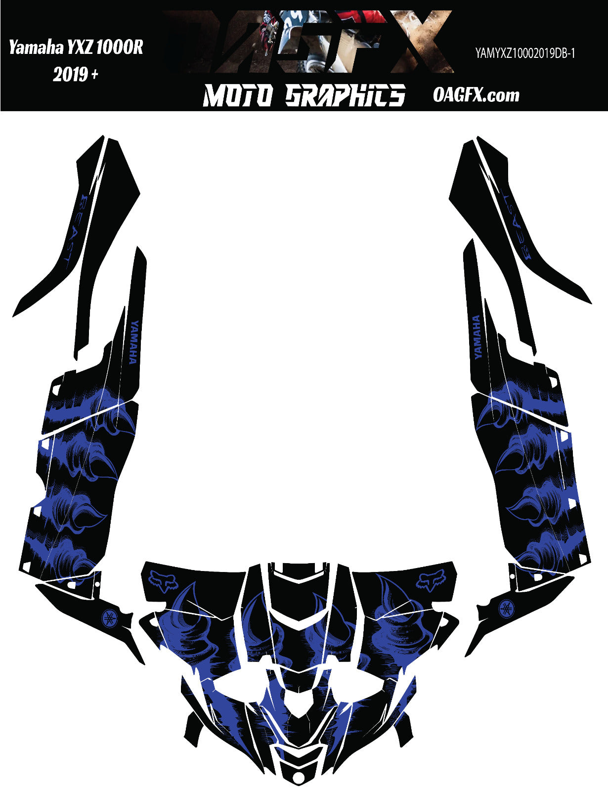 2019 + OAGFX Yamaha YXZ 1000 Graphics Kit DB-20 Beast Blue