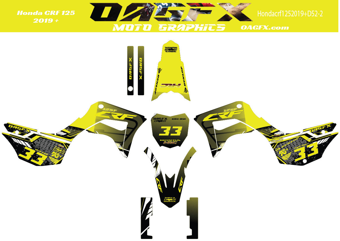 2019+ Honda CRF 125 Graphics Kit - Pro Ed D52-2 CRF125