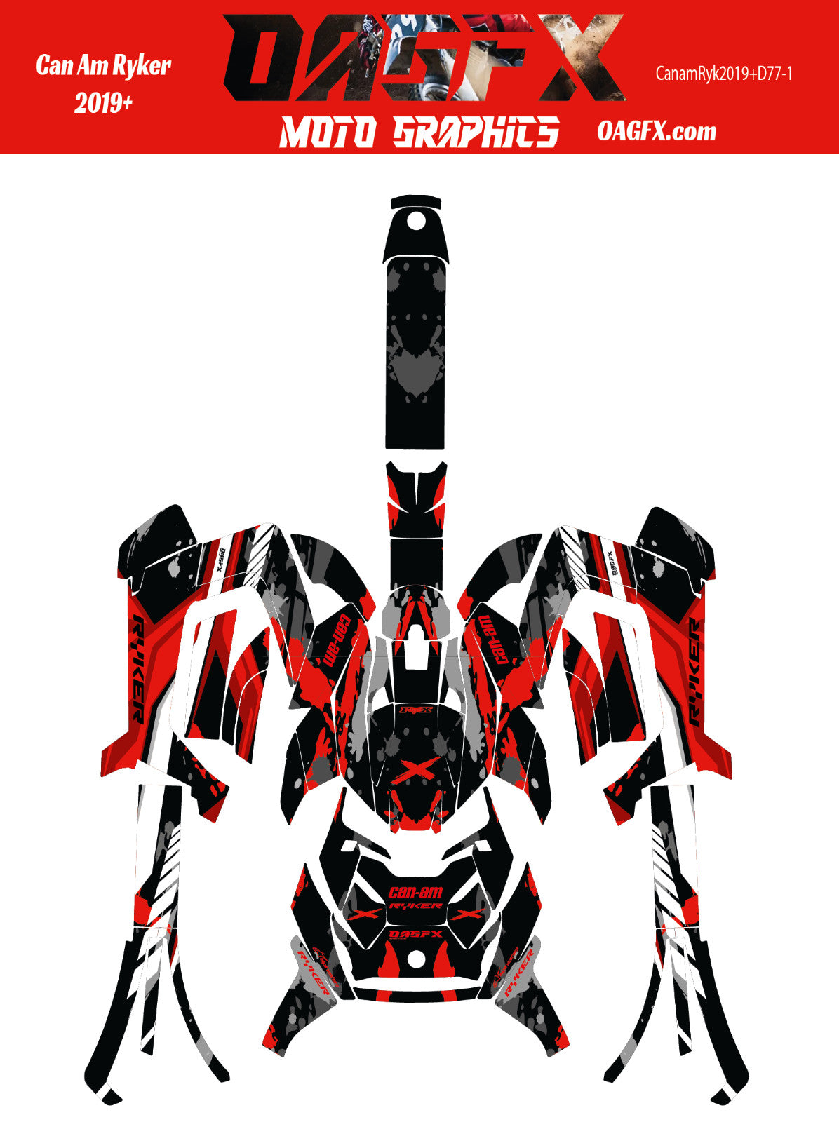 2019 - 2025 Can Am Ryker Graphics Kit  Pro Edition D77-1 OAGFX Racing