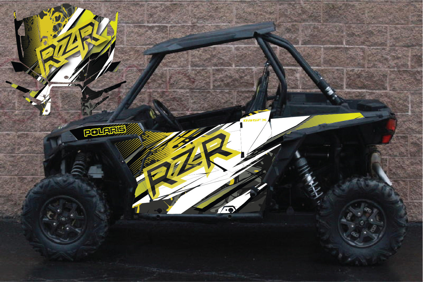 2014 - 2018 Polaris RZR XP 1000 Graphics Kit D35-4 Yellow