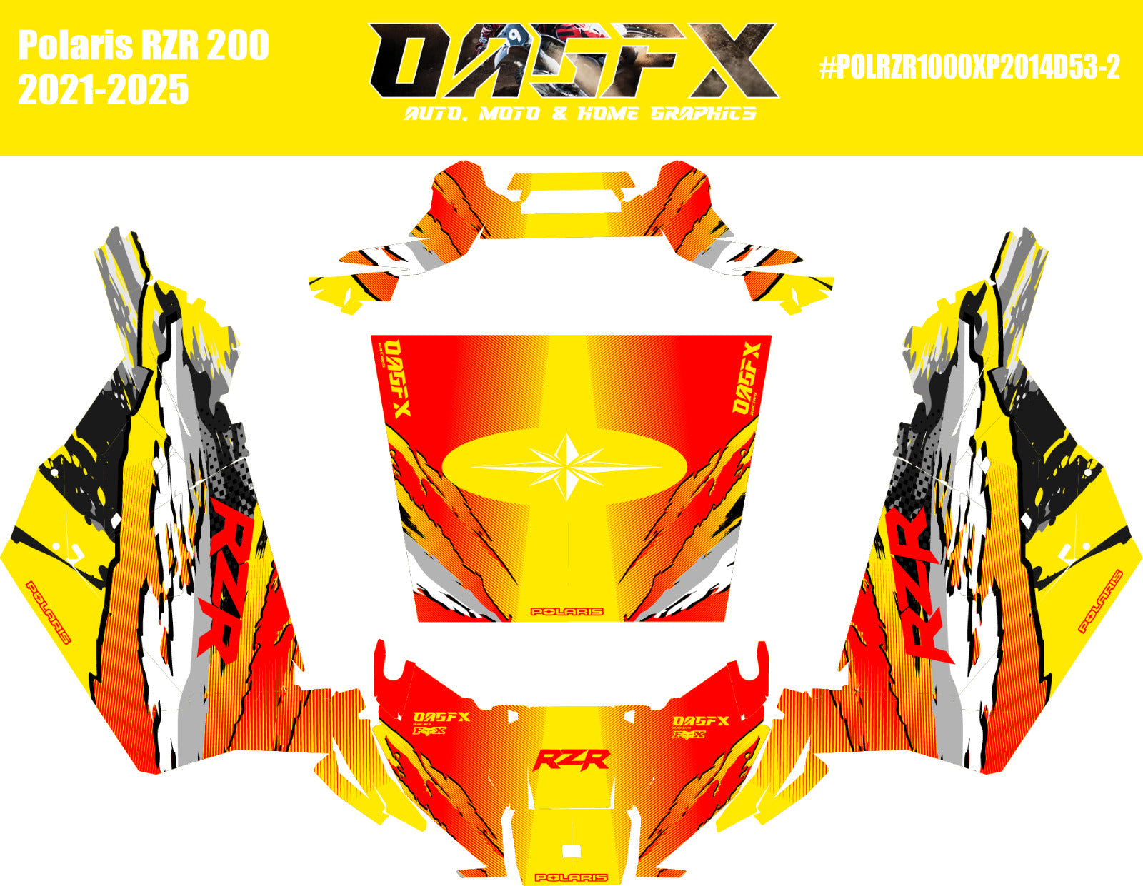 2021-2025 Polaris RZR 200 EFI UTV Graphics Kit D53-2 Wild