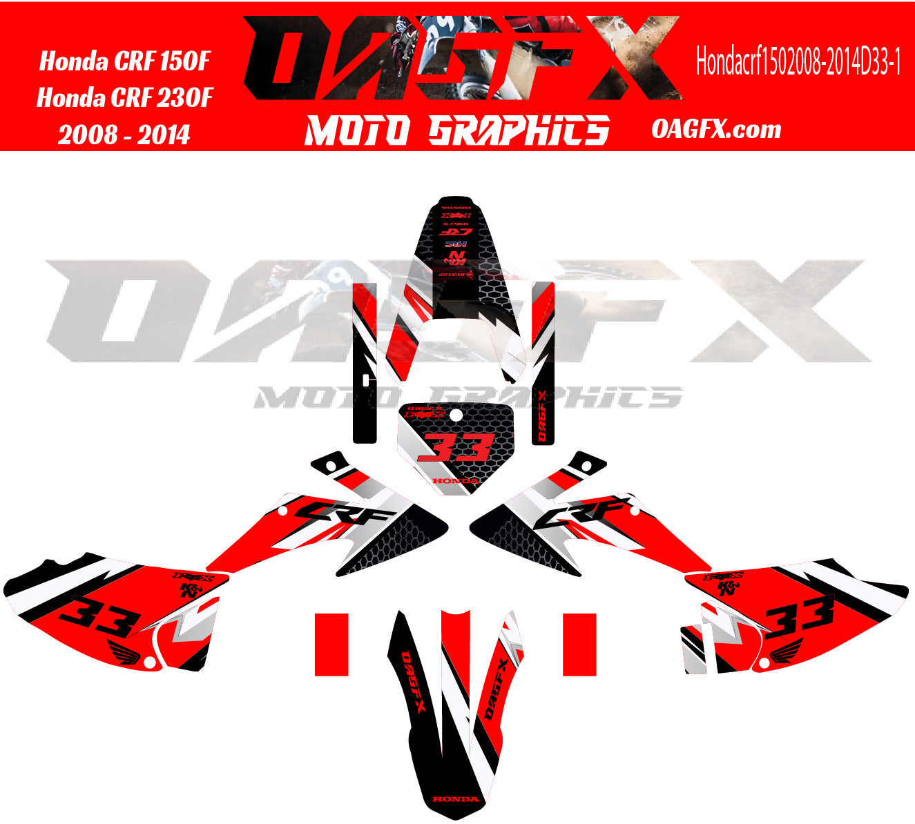 2008-2014 Honda CRF 150F 230F Vector  Design Template With Pre-made design