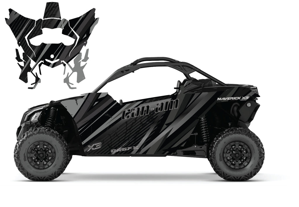 2017 - 2024 Can Am X3 Maverick Graphics Kit  Pro Edition D62-1 Black/Grey