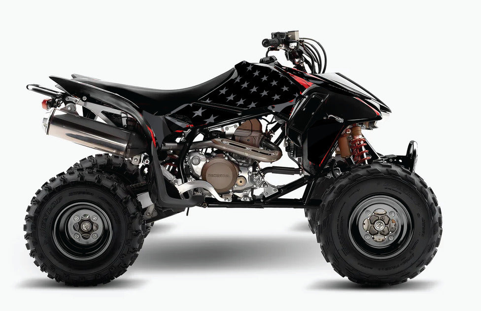 2004 - 2018 Honda TRX 450R ER Graphics Kit - Pro Ed D69-3 USA Flag Stealth