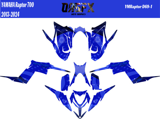 2013 - 2024 Yamaha Raptor 700 Graphics Kit D69-1 USA