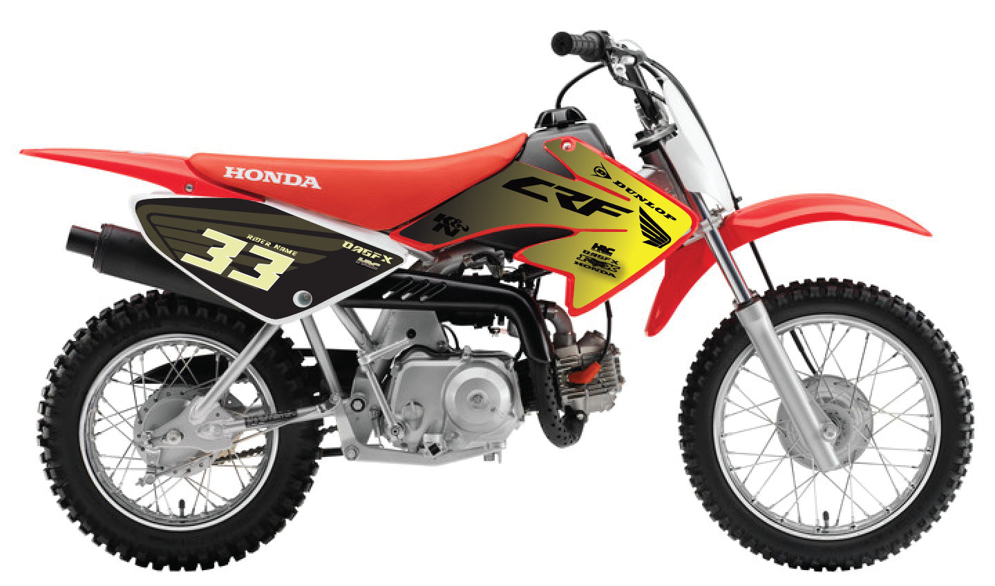 2003-2013 Honda CRF70 Graphics Kit - Pro Ed D0F-3 CRF 70 Fade