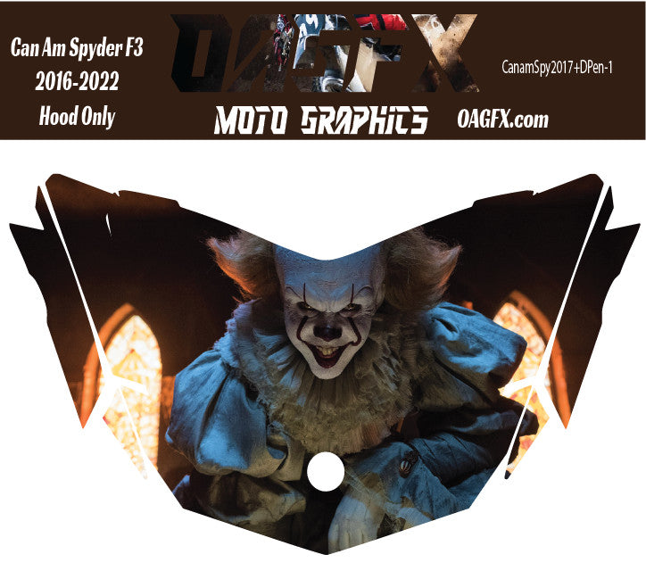 2016 - 2022 Can Am Spyder F3 Hood Graphic  Pro Edition DPen-1 Pennywise