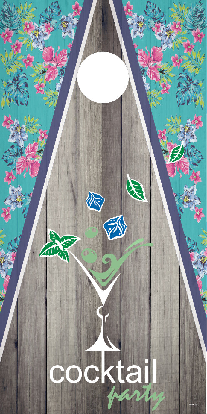 Corn Hole Board Wrap - Cocktail Party Fun Set Cornhole