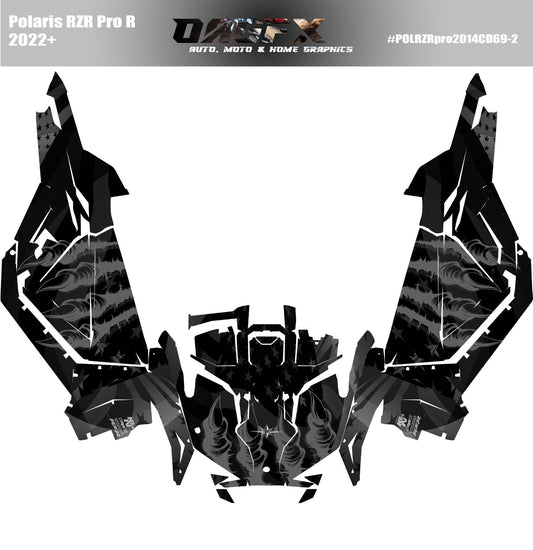 2022-2024 Polaris RZR Pro R OAGFX Graphics Kit D69-2 Stealth Flag Claw