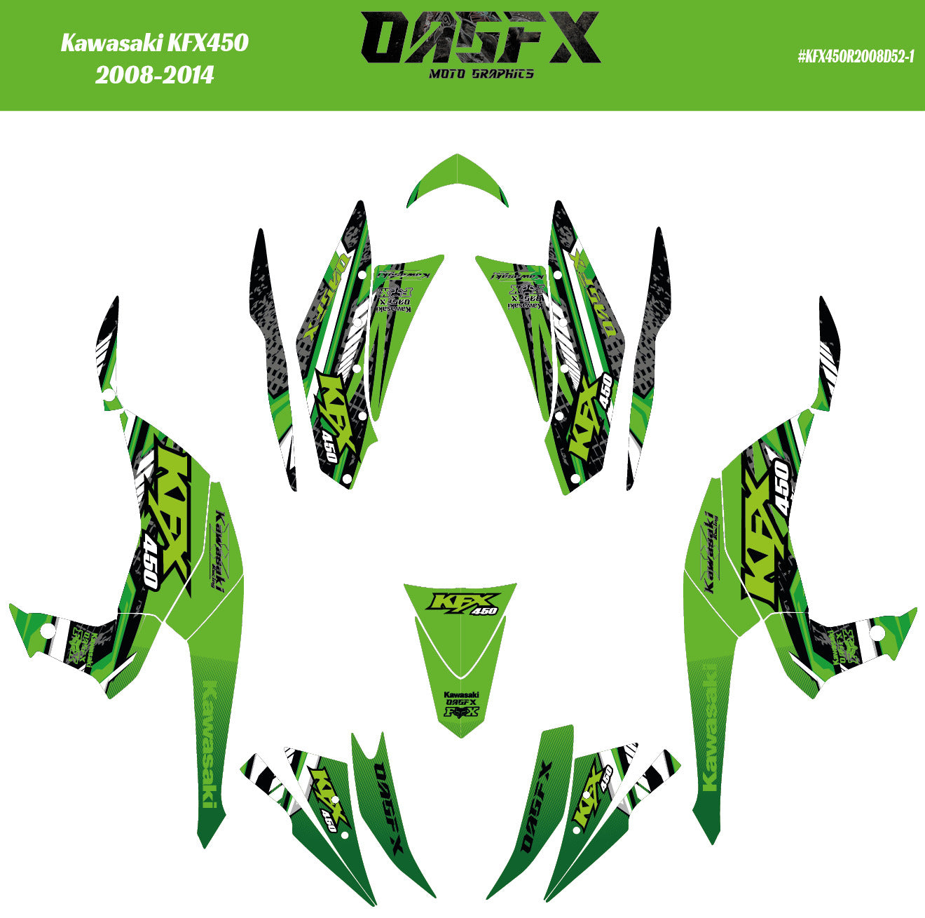 2008-2014 Kawasaki KFX 450 AI Pre Made Customizable Design Vector D52-1