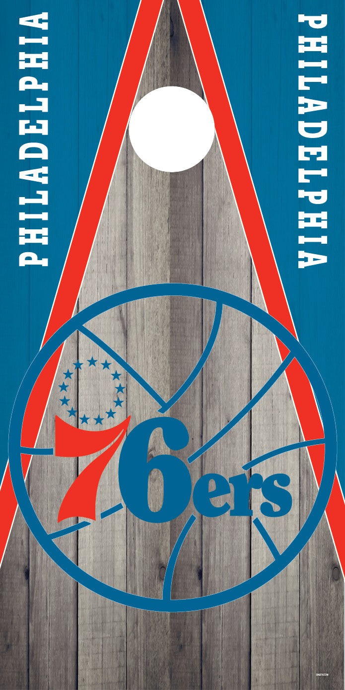 Corn Hole Board Wrap - Philadelphia 76ers D4 Set Cornhole