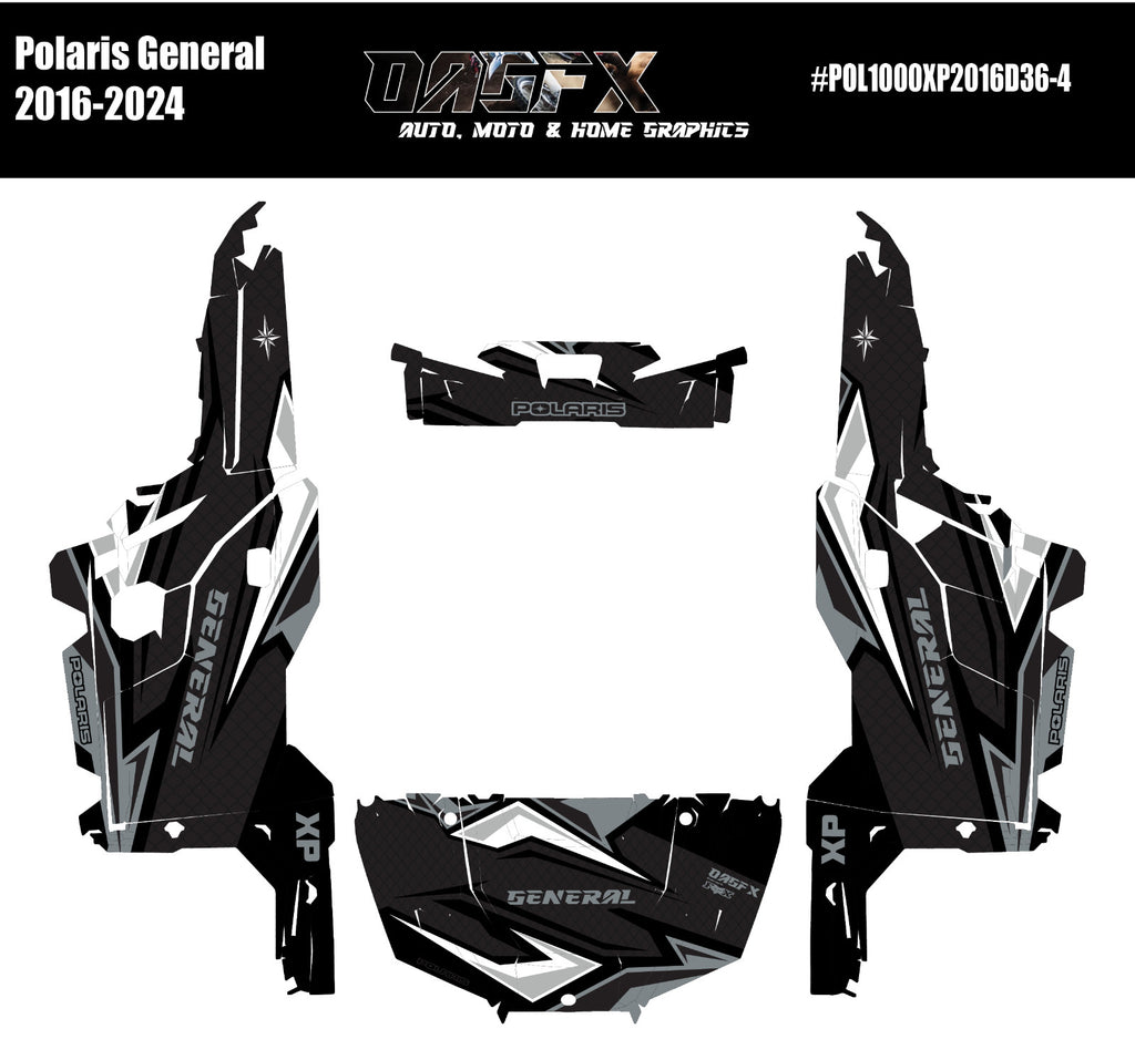 2020-2025 Polaris General XP 1000 Graphics Kit D36-4 Stealth