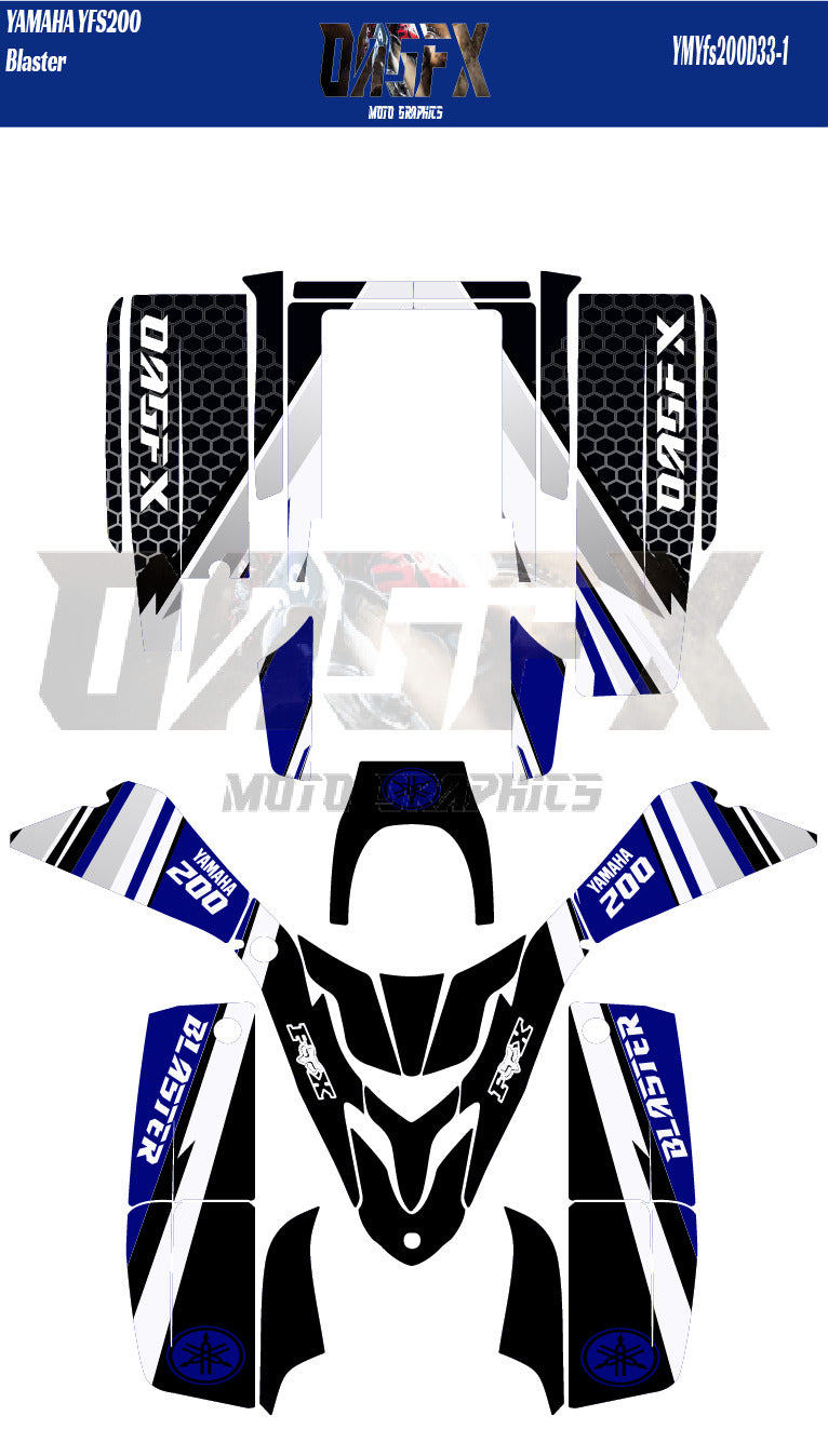 1988-2006 Yamaha Blaster Vector  Design Template With Pre-made design