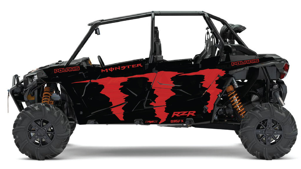 2019 - 2022 Polaris RZR Turbo S Velocity 4 Door  Graphics Kit DMon-3 Monster