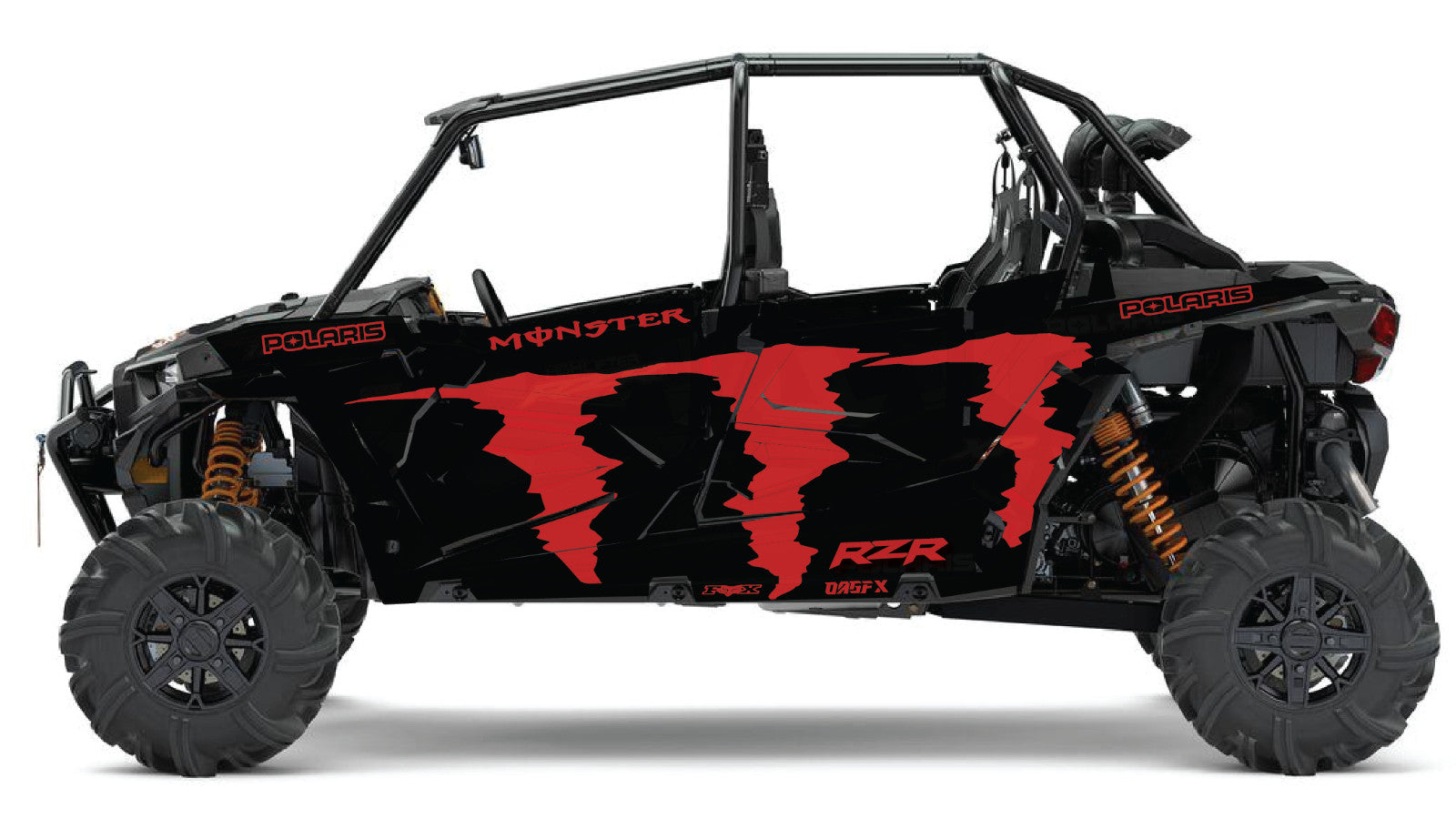 2019 - 2022 Polaris RZR Turbo S Velocity 4 Door  Graphics Kit DMon-3 Monster