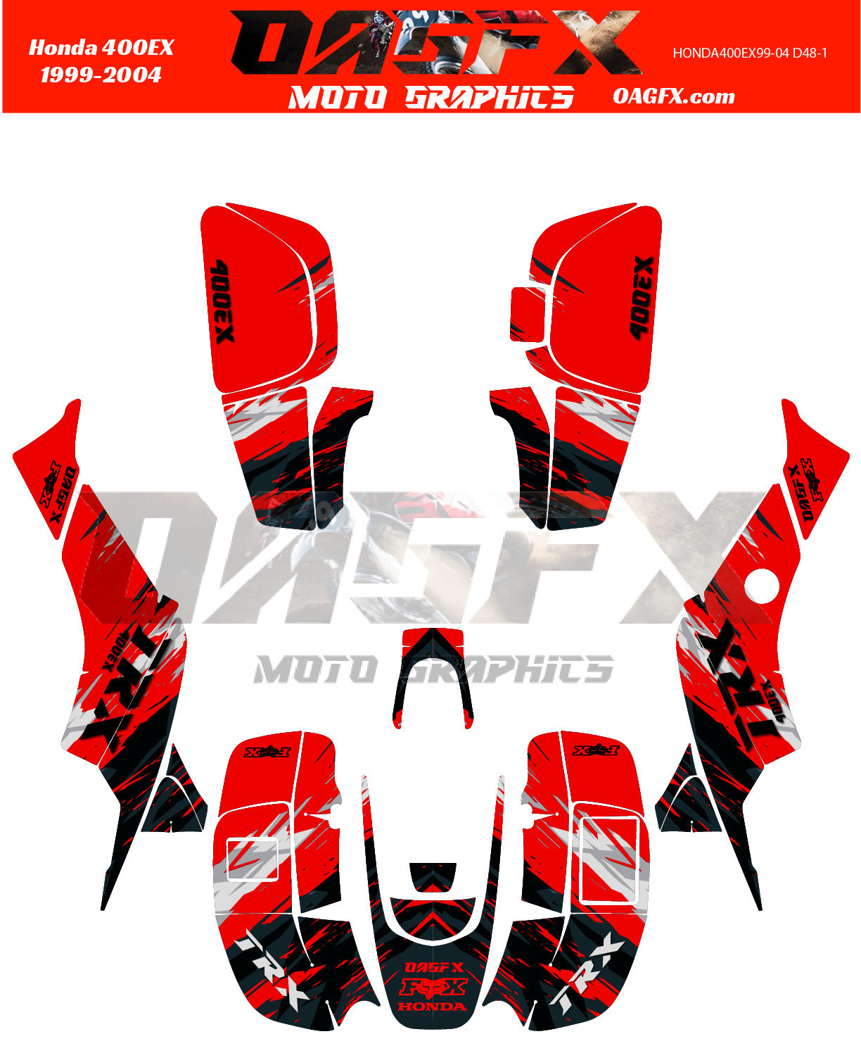 1999-2004 Honda TRX 400 EX Vector  Design Template With Pre-made design