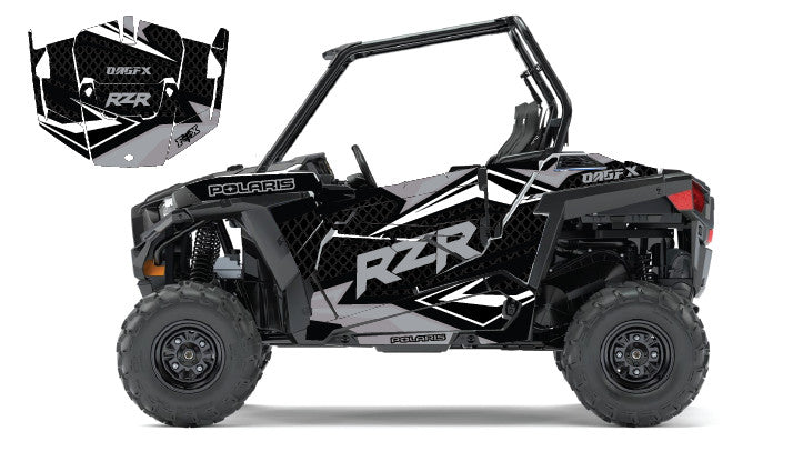 2014 + Polaris RZR 900  Graphics Kit D36-4 Grey