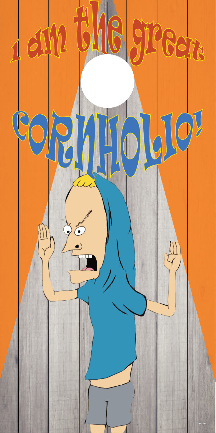 Corn Hole Board Wrap - Beavis and Buttheat  Cornholio Set Cornhole