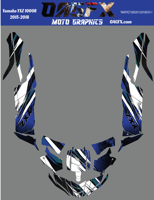 2015 - 2018 OAGFX Yamaha YXZ 1000 Graphics Kit D35-1 Blue