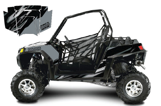 2011 - 2013 Polaris RZR 900 Graphics Kit D57-3 Black and Grey