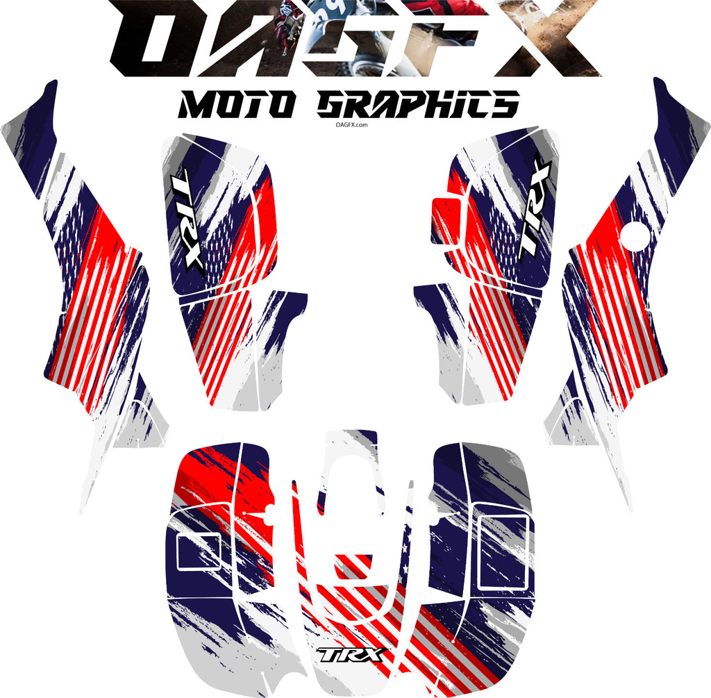 1999-2004 Honda TRX 400 EX Graphics Kit - Pro Ed D38 American Flag