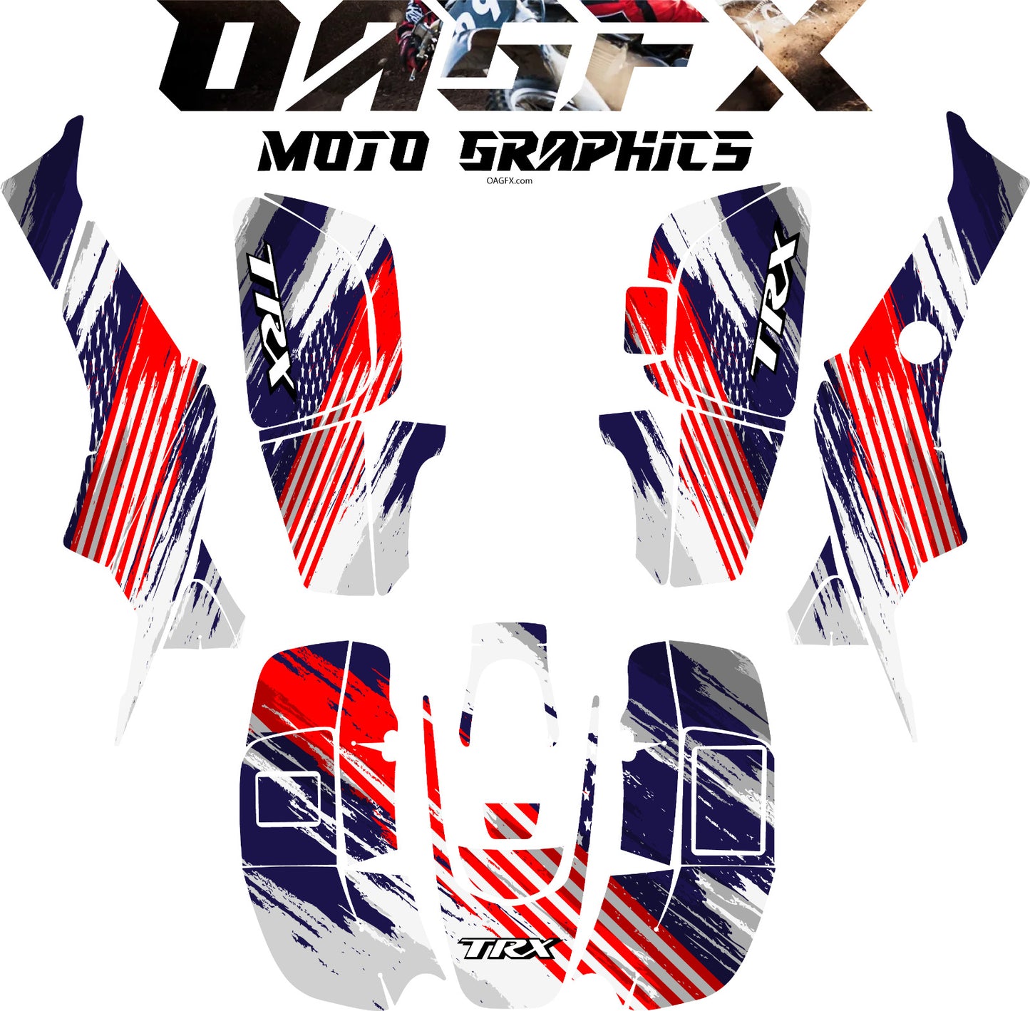 1999-2004 Honda TRX 400 EX Graphics Kit - Pro Ed D38 American Flag