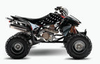 2004 - 2018 Honda TRX 450R ER Graphics Kit - Pro Ed D69-2 USA Flag Gray