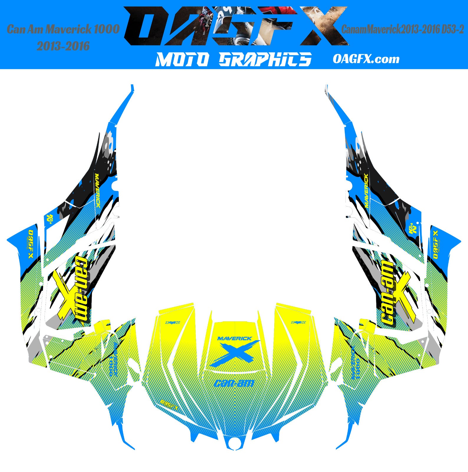 2013-2016 Can Am Maverick 1000 R  OAGFX Racing Graphics Kit  D53-2 Wild