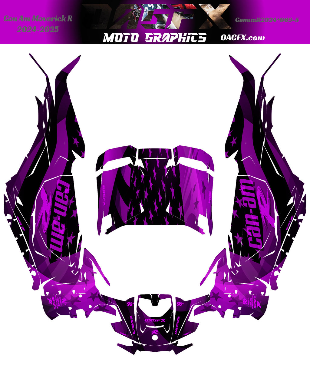 2024-2025 Can Am Maverick R RS Graphics Kit  Pro Edition D69-5 USA Flag