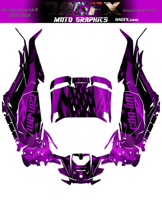 2024-2025 Can Am Maverick R RS Graphics Kit  Pro Edition D69-5 USA Flag