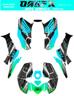 2006-2018 Honda TRX 250 EX Graphics Kit - Pro Ed D49-3 Teal Fade