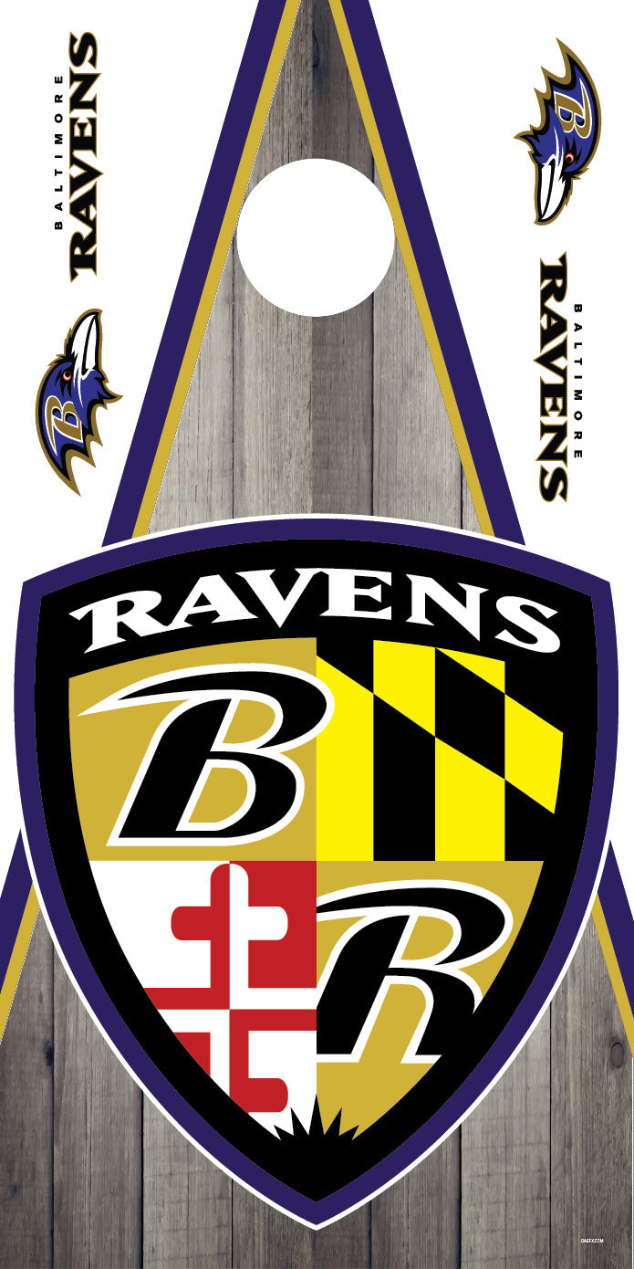 Corn Hole Board Wrap - Baltimore Ravens D6 Set Cornhole