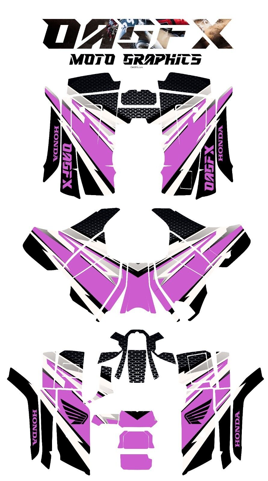 2014-2020 Honda TRX 420 Rancher Graphics Kit - Pro Ed D33-6 Pink