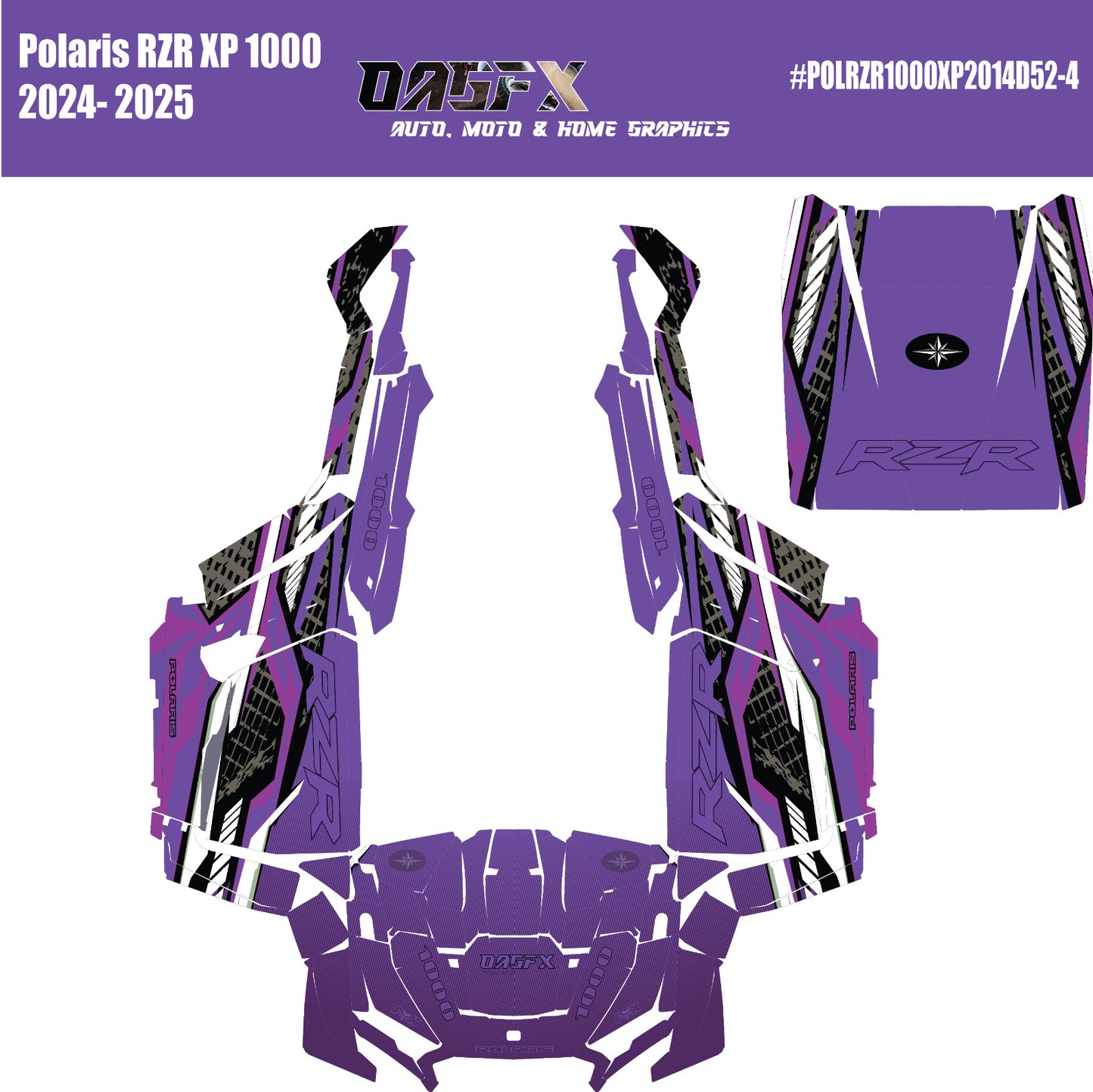 2024-2025 Polaris RZR XP 1000 Graphics Kit D52-4 Purple OAGFX