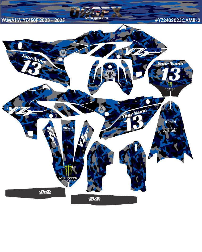 2023 - 2025 Yamaha YZF 450 YZ450F Camo  Graphic Kit - Pro Ed DCamB-2