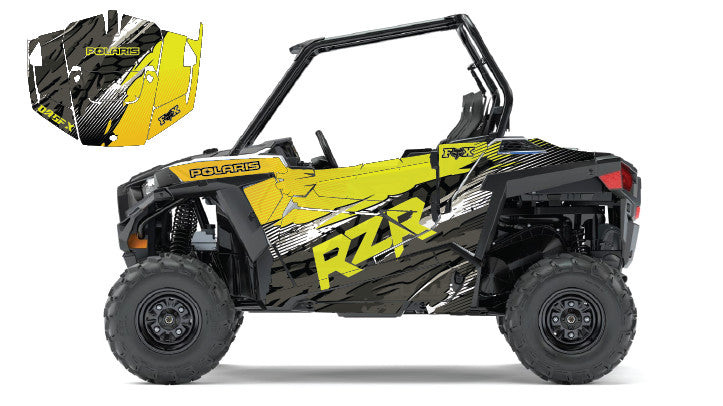 2014 + Polaris RZR 900  OAGFX Graphics Kit D49-2 Yellow