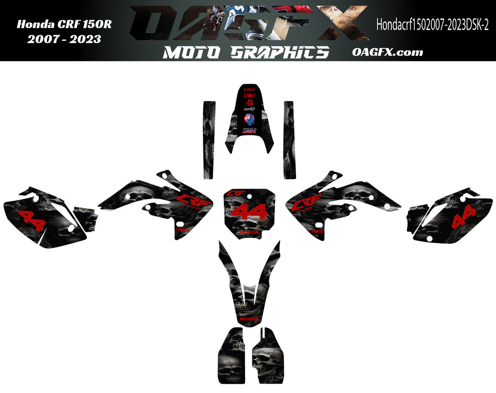 2007-2022 Honda CRF150R Graphics Kit - Pro Ed DSK-2 CRF 150 Skull