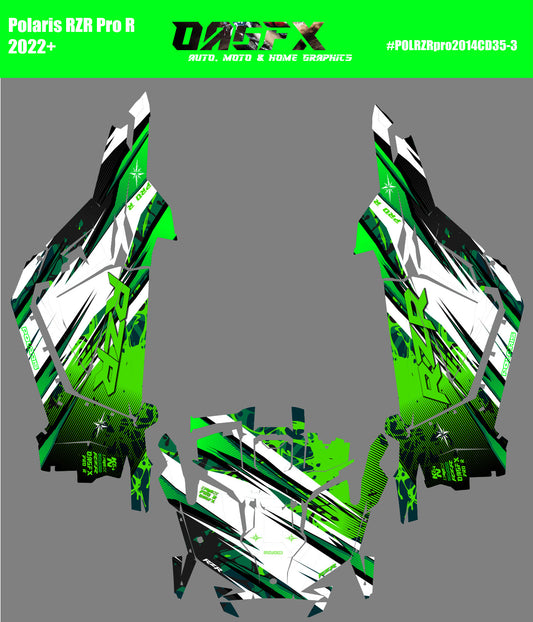 2022-2024 Polaris RZR Pro R OAGFX Graphics Kit D35-4 Green