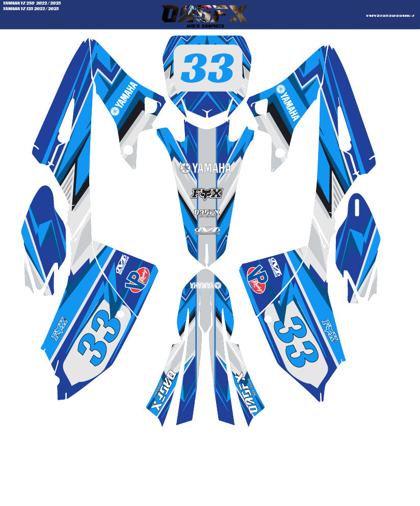 2022-2025 Yamaha YZ 125 250 YZ OAGFX  Graphic Kit - Pro Ed DMK-1