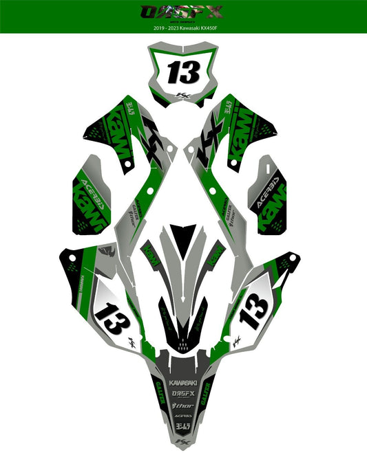 2019 - 2023 Kawasaki KX 450 Venom Series #2 Graphic Kit - Pro Edition